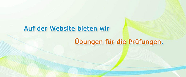 Auf der Website bieten wir Übungen für die Prüfungen.