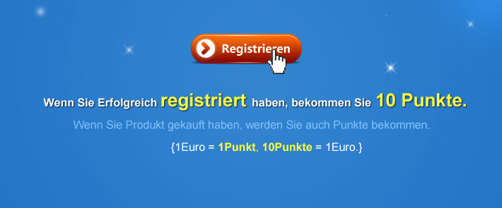 Wenn Sie Erfolgreich registriert haben, bekommen Sie 10 Punkte